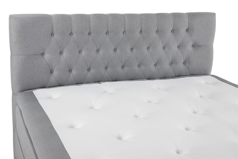 Komplett Sängpaket Olivia 160x200 Diamant Sänggavel Ljusgrå - Latex - Kontinentalsäng - Dubbelsäng - Komplett sängpaket