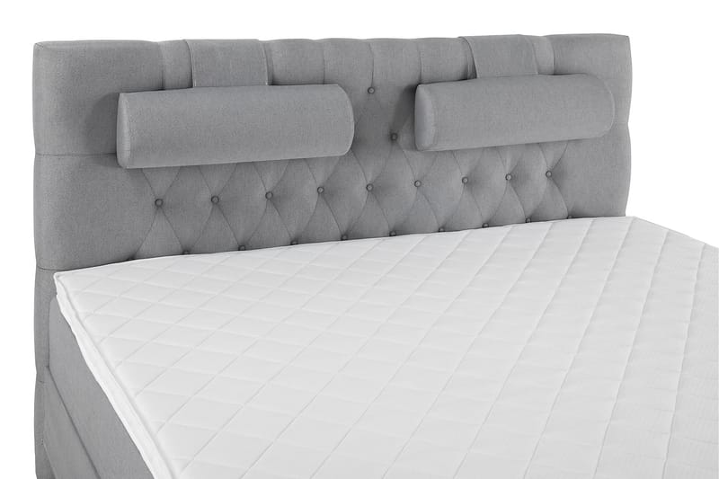 Komplett Sängpaket Olivia 160x200 Diamant Sänggavel Ljusgrå - Skum Nackkudde Stor - Möbler - Säng - Kontinentalsäng