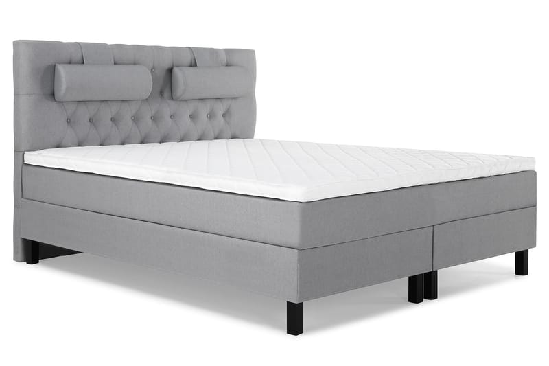 Komplett Sängpaket Olivia 160x200 Diamant Sänggavel Ljusgrå - Skum Nackkudde Stor - Möbler - Säng - Kontinentalsäng