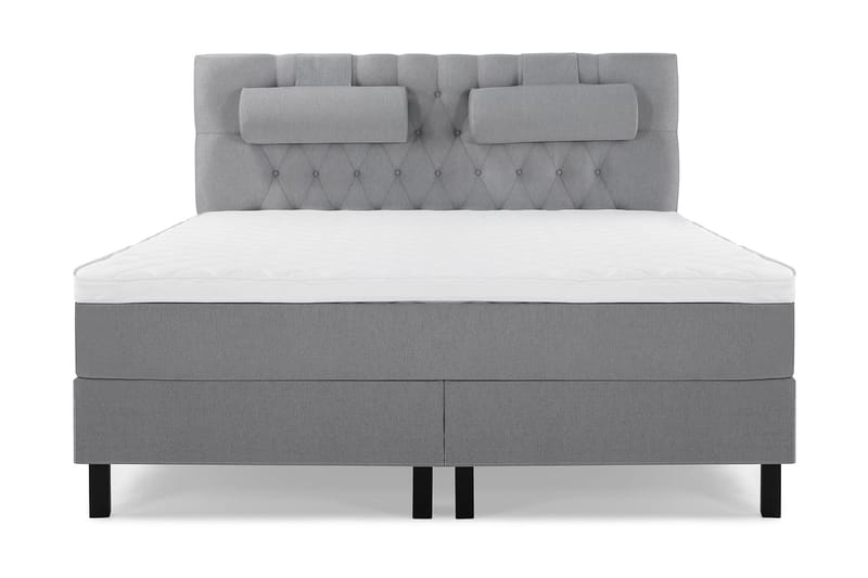 Komplett Sängpaket Olivia 160x200 Diamant Sänggavel Ljusgrå - Skum Nackkudde Stor - Möbler - Säng - Kontinentalsäng