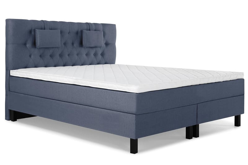 Komplett Sängpaket Olivia 160x200 Diamant Sänggavel Mörkblå - Skum Nackkudde Liten - Möbler - Säng - Kontinentalsäng