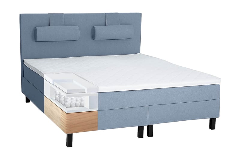 Komplett Sängpaket Olivia 160x200 Diamant Sänggavel Mörkblå - Polyeter - Möbler - Säng - Kontinentalsäng