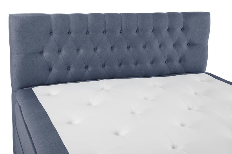 Komplett Sängpaket Olivia 160x200 Diamant Sänggavel Mörkblå - Polyeter - Kontinentalsäng - Dubbelsäng - Komplett sängpaket