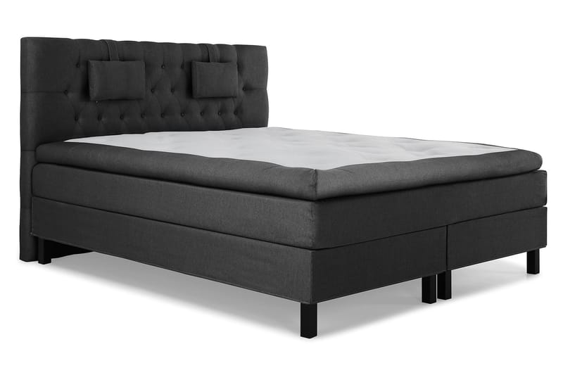 Komplett Sängpaket Olivia 160x200 Diamant Sänggavel Svart/Gr - Memory Nackkudde Liten - Möbler - Säng - Kontinentalsäng
