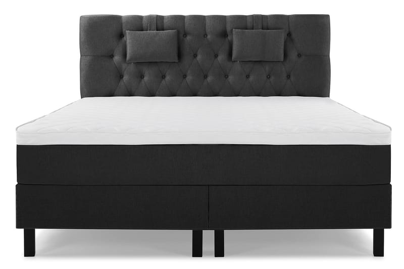 Komplett Sängpaket Olivia 160x200 Diamant Sänggavel Svart/Gr - Skum Nackkudde Liten - Möbler - Säng - Kontinentalsäng