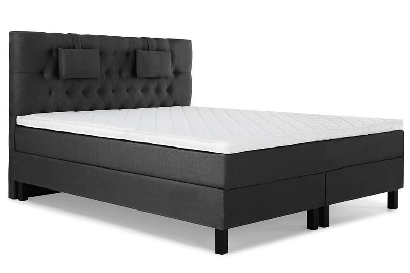 Komplett Sängpaket Olivia 160x200 Diamant Sänggavel Svart/Gr - Skum Nackkudde Liten - Möbler - Säng - Kontinentalsäng