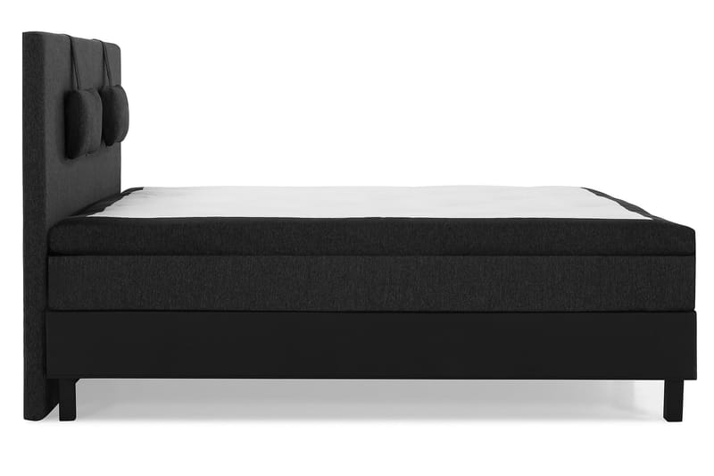 Komplett Sängpaket Olivia 160x200 Slät Gavel Svart/Grå/PU - Latex Nackkudde Liten - Möbler - Säng - Kontinentalsäng
