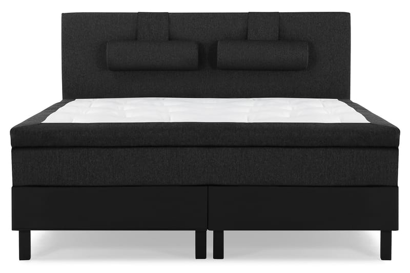 Komplett Sängpaket Olivia 160x200 Slät Gavel Svart/Grå/PU - Latex Nackkudde Stor - Möbler - Säng - Kontinentalsäng