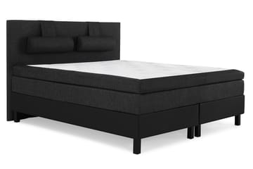 Komplett Sängpaket Olivia 160x200 Slät Gavel Svart/Grå/PU - Latex Nackkudde Stor - Möbler - Säng - Kontinentalsäng