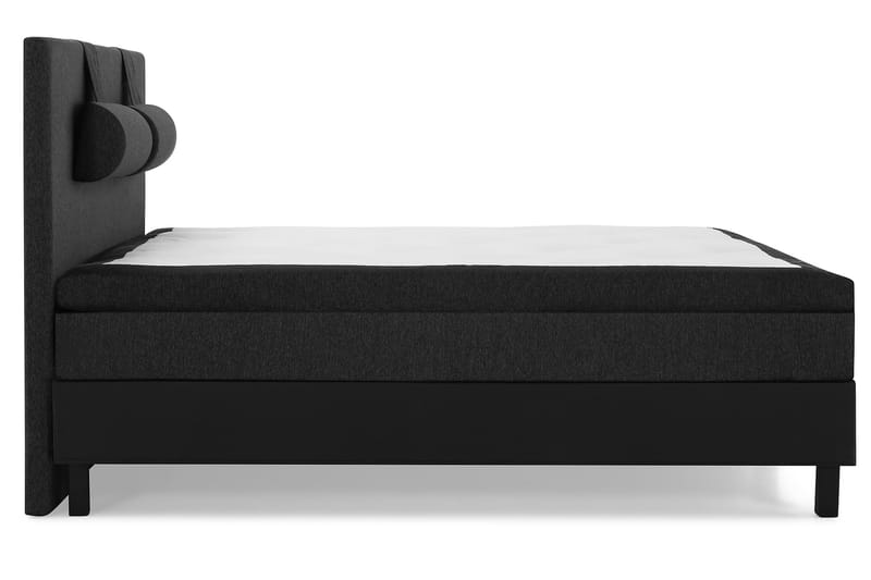 Komplett Sängpaket Olivia 160x200 Slät Gavel Svart/Grå/PU - Latex Nackkudde Stor - Möbler - Säng - Kontinentalsäng