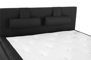 Komplett Sängpaket Olivia 160x200 Slät Gavel Svart/Grå/PU - Latex Nackkudde Stor - Möbler - Säng - Kontinentalsäng