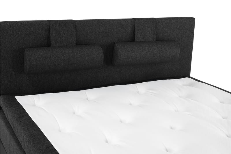 Komplett Sängpaket Olivia 160x200 Slät Gavel Svart/Grå/PU - Latex Nackkudde Stor - Möbler - Säng - Kontinentalsäng