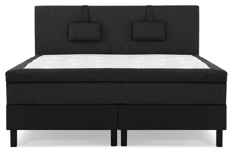 Komplett Sängpaket Olivia 160x200 Slät Gavel Svart/Grå/PU - Memory Nackkudde Liten - Möbler - Säng - Kontinentalsäng