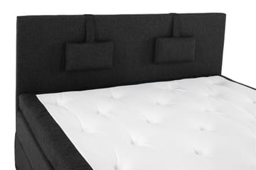 Komplett Sängpaket Olivia 160x200 Slät Gavel Svart/Grå/PU - Memory Nackkudde Liten - Möbler - Säng - Kontinentalsäng