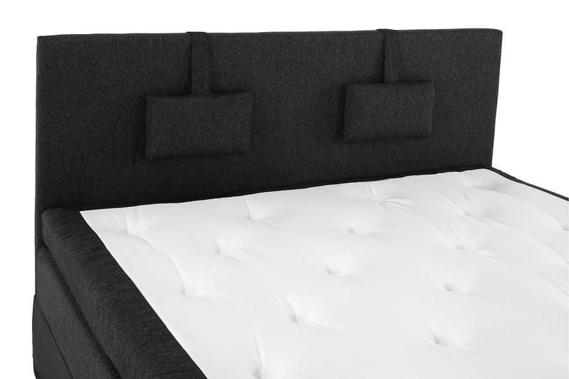 Komplett Sängpaket Olivia 160x200 Slät Gavel Svart/Grå/PU - Memory Nackkudde Liten - Möbler - Säng - Kontinentalsäng