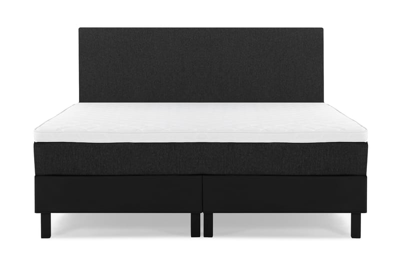 Komplett Sängpaket Olivia 160x200 Slät Gavel Svart/Grå/PU - Skum - Möbler - Säng - Kontinentalsäng