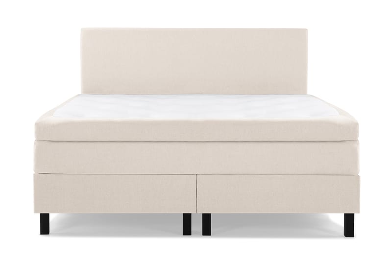 Komplett Sängpaket Olivia 160x200 Slät Sänggavel Beige - Polyeter - Kontinentalsäng - Dubbelsäng - Komplett sängpaket