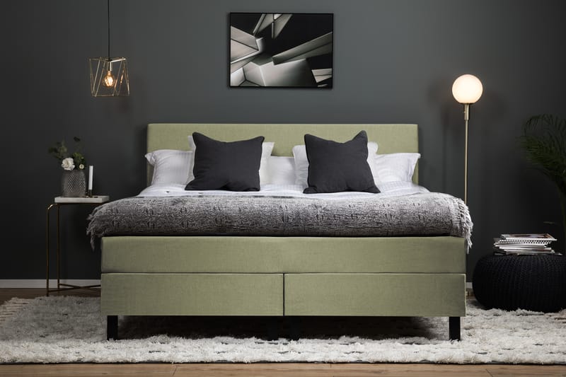 Komplett Sängpaket Olivia 160x200 Slät Sänggavel Grön - Latex - Möbler - Säng - Kontinentalsäng