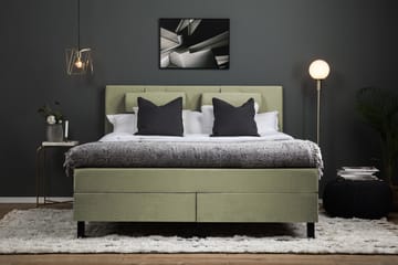 Komplett Sängpaket Olivia 160x200 Slät Sänggavel Grön - Skum Nackkudde Stor - Möbler - Säng - Kontinentalsäng