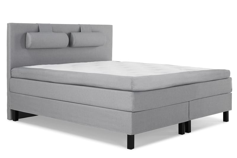 Komplett Sängpaket Olivia 160x200 Slät Sänggavel Ljusgrå - Memory Nackkudde Stor - Möbler - Säng - Kontinentalsäng