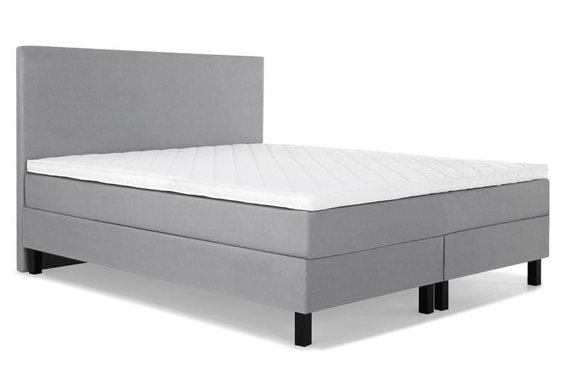 Komplett Sängpaket Olivia 160x200 Slät Sänggavel Ljusgrå - Skum - Möbler - Säng - Kontinentalsäng