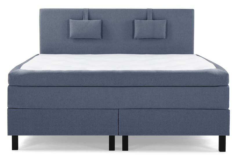 Komplett Sängpaket Olivia 160x200 Slät Sänggavel Mörkblå - Polyeter Nackkudde Liten - Kontinentalsäng - Dubbelsäng - Komplett sängpaket