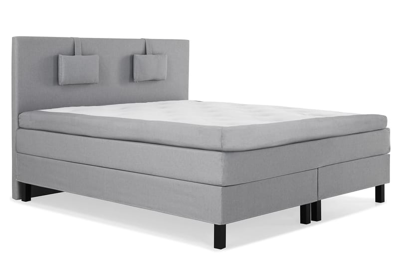 Komplett Sängpaket Olivia 160x200 Slät Sänggavel Mellangrå - Latex Nackkudde Liten - Möbler - Säng - Kontinentalsäng