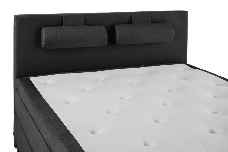Komplett Sängpaket Olivia 160x200 Slät Sänggavel Svart/Grå - Latex Nackkudde Stor - Möbler - Säng - Kontinentalsäng