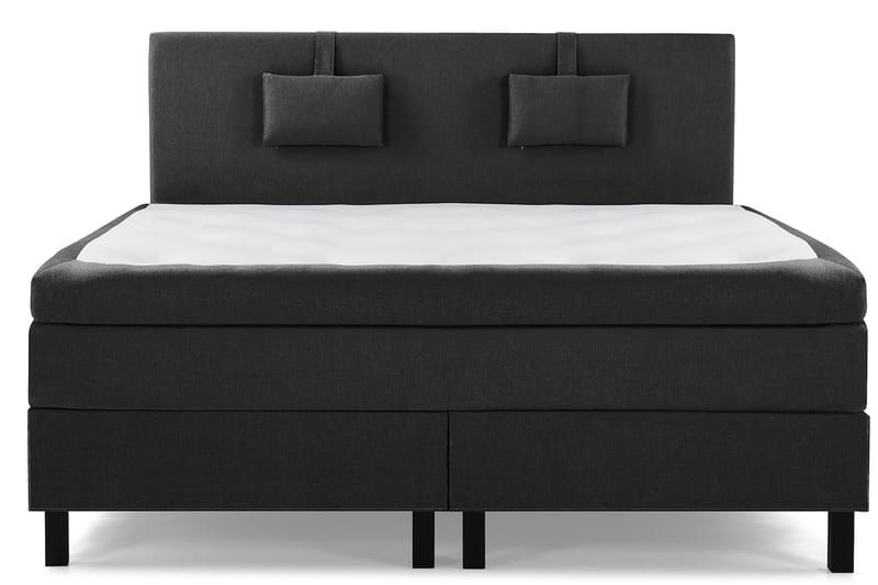 Komplett Sängpaket Olivia 160x200 Slät Sänggavel Svart/Grå - Memory Nackkudde Liten - Möbler - Säng - Kontinentalsäng
