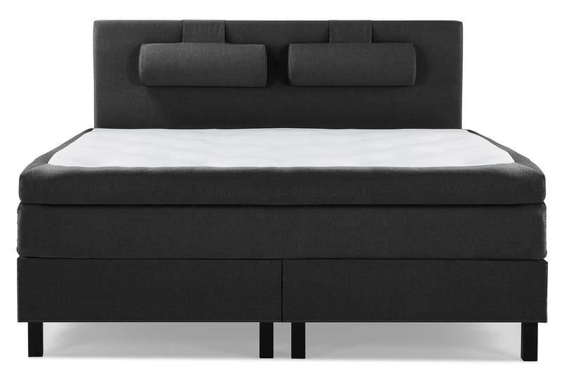 Komplett Sängpaket Olivia 160x200 Slät Sänggavel Svart/Grå - Polyeter Nackkudde Stor - Möbler - Säng - Kontinentalsäng
