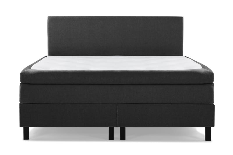Komplett Sängpaket Olivia 160x200 Slät Sänggavel Svart/Grå - Polyeter - Möbler - Säng - Kontinentalsäng