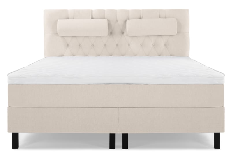 Komplett Sängpaket Olivia 180x200 Diamant Sänggavel Beige - Skum Nackkudde Stor - Möbler - Säng - Kontinentalsäng