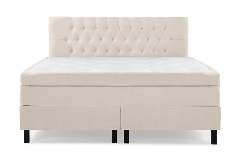 Komplett Sängpaket Olivia 180x200 Diamant Sänggavel Beige - Polyeter - Kontinentalsäng - Dubbelsäng - Komplett sängpaket