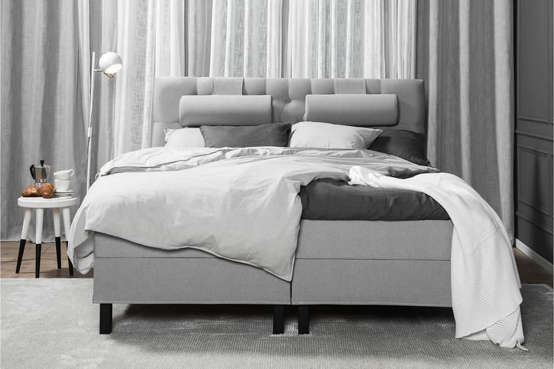 Komplett Sängpaket Olivia 180x200 Diamant Sänggavel Ljusgrå - Latex - Möbler - Säng - Kontinentalsäng