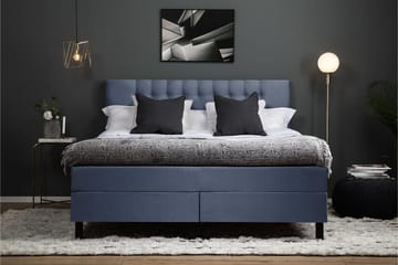 Komplett Sängpaket Olivia 180x200 Diamant Sänggavel Mörkblå - Polyeter - Möbler - Säng - Kontinentalsäng