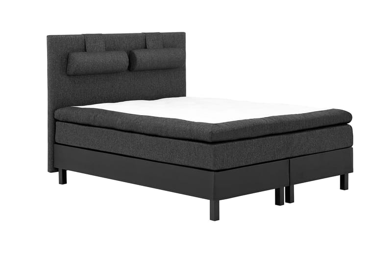 Komplett Sängpaket Olivia 180x200 Slät Gavel Svart/Grå/PU - Memory Nackkudde Stor - Möbler - Säng - Kontinentalsäng