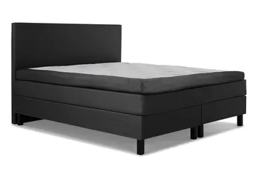 Komplett Sängpaket Olivia 180x200 Slät Gavel Svart/Grå/PU - Memory - Möbler - Säng - Kontinentalsäng