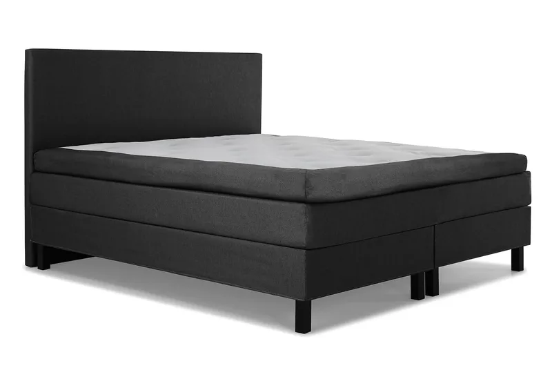 Komplett Sängpaket Olivia 180x200 Slät Gavel Svart/Grå/PU - Memory - Möbler - Säng - Kontinentalsäng