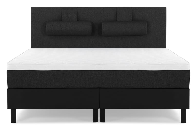 Komplett Sängpaket Olivia 180x200 Slät Gavel Svart/Grå/PU - Skum Nackkudde Stor - Möbler - Säng - Kontinentalsäng