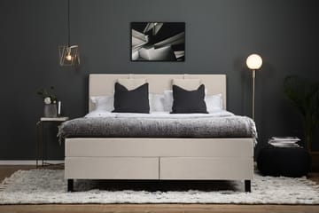 Komplett Sängpaket Olivia 180x200 Slät Sänggavel Beige - Polyeter Nackkudde Liten - Möbler - Säng - Kontinentalsäng