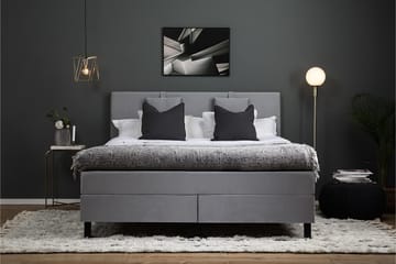 Komplett Sängpaket Olivia 180x200 Slät Sänggavel Mellangrå - Memory Nackkudde Liten - Möbler - Säng - Kontinentalsäng