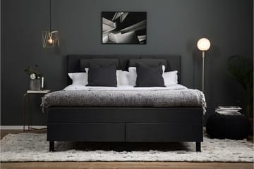 Komplett Sängpaket Olivia 180x200 Slät Sänggavel Svart/Grå - Latex - Möbler - Säng - Kontinentalsäng