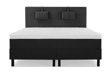 Komplett Sängpaket Olivia 180x200 Slät Sänggavel Svart/Grå - Skum Nackkudde Liten - Möbler - Säng - Kontinentalsäng