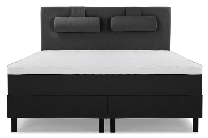 Komplett Sängpaket Olivia 180x200 Slät Sänggavel Svart/Grå - Skum Nackkudde Stor - Möbler - Säng - Kontinentalsäng