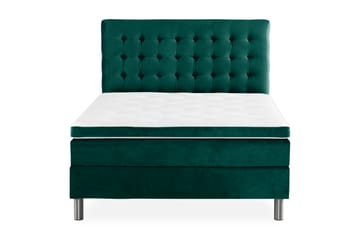 Komplett Sängpaket Rebeca 120x200 cm Rutig Gavel - Mörkgrön|Sammet - Möbler - Säng - Kontinentalsäng