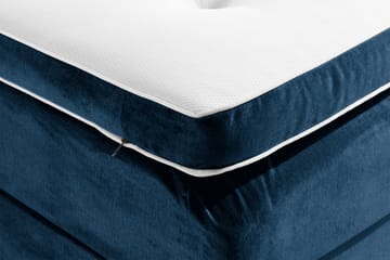 Komplett Sängpaket Rebeca 140x200 cm Djuphäftad Gavel - Mörkblå|Sammet - Möbler - Säng - Kontinentalsäng