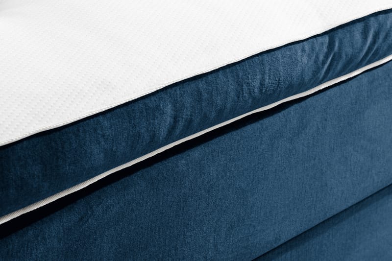 Komplett Sängpaket Rebeca 140x200 cm Rutig Gavel - Mörkblå|Sammet - Kontinentalsäng - Komplett sängpaket