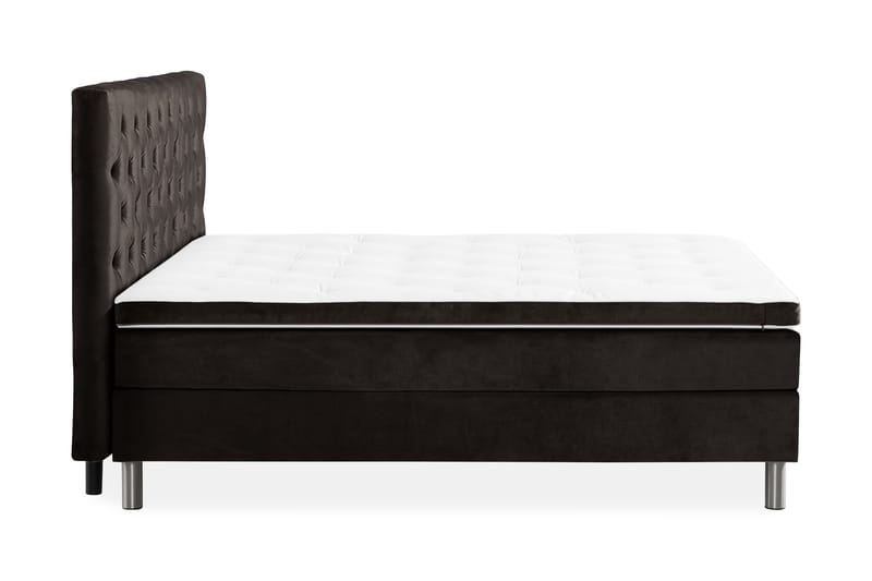 Komplett Sängpaket Rebeca 160x200 cm Djuphäftad Gavel - Mörkgrå|Sammet - Möbler - Säng - Kontinentalsäng