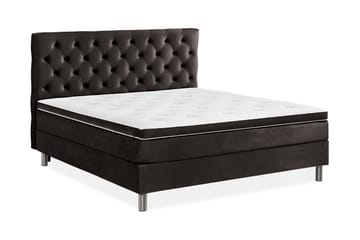 Komplett Sängpaket Rebeca 160x200 cm Djuphäftad Gavel - Mörkgrå|Sammet - Möbler - Säng - Kontinentalsäng