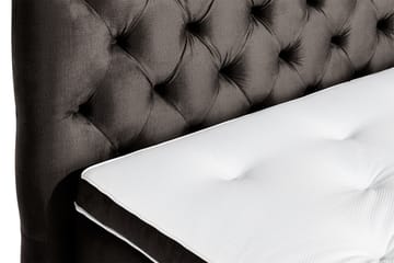 Komplett Sängpaket Rebeca 160x200 cm Djuphäftad Gavel - Mörkgrå|Sammet - Möbler - Säng - Kontinentalsäng
